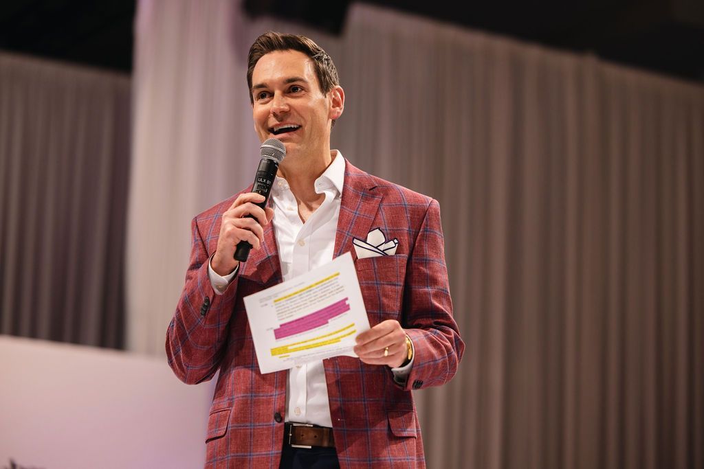 CBS's Michael Spencer hosting the Brass Ring Luncheon and Fashion Show. 