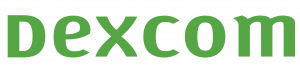 The word dexcom is written in green letters on a white background.
