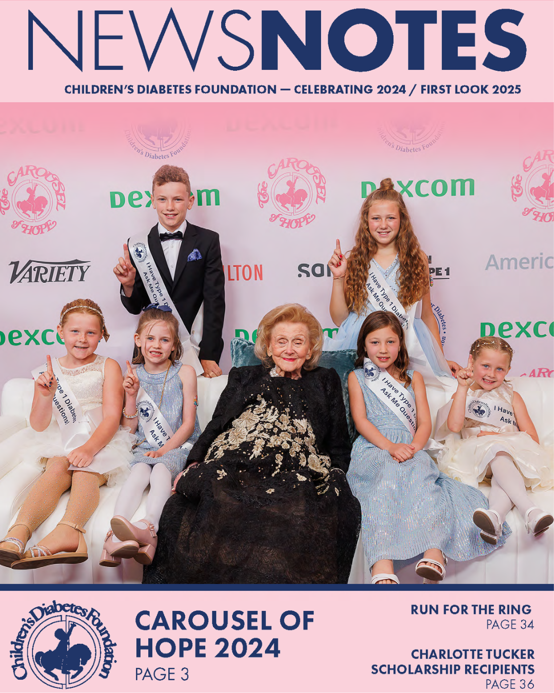 Cover of Summer 2023 NewsNotes issue with kids at Run for the Ring and Denver Nuggets mascot.