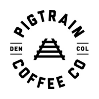 Logo for Pigtrain Coffee Co in Denver Union Station. 