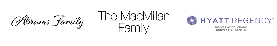 Abrams Family, The MacMillan Family, and Hyatt Regency Denver logos