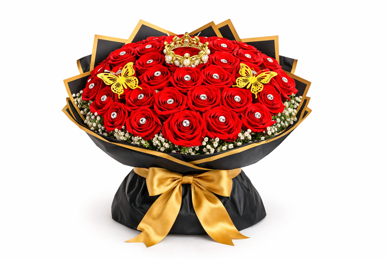 Medium Real Rose Bouquet  (2 Dozen)