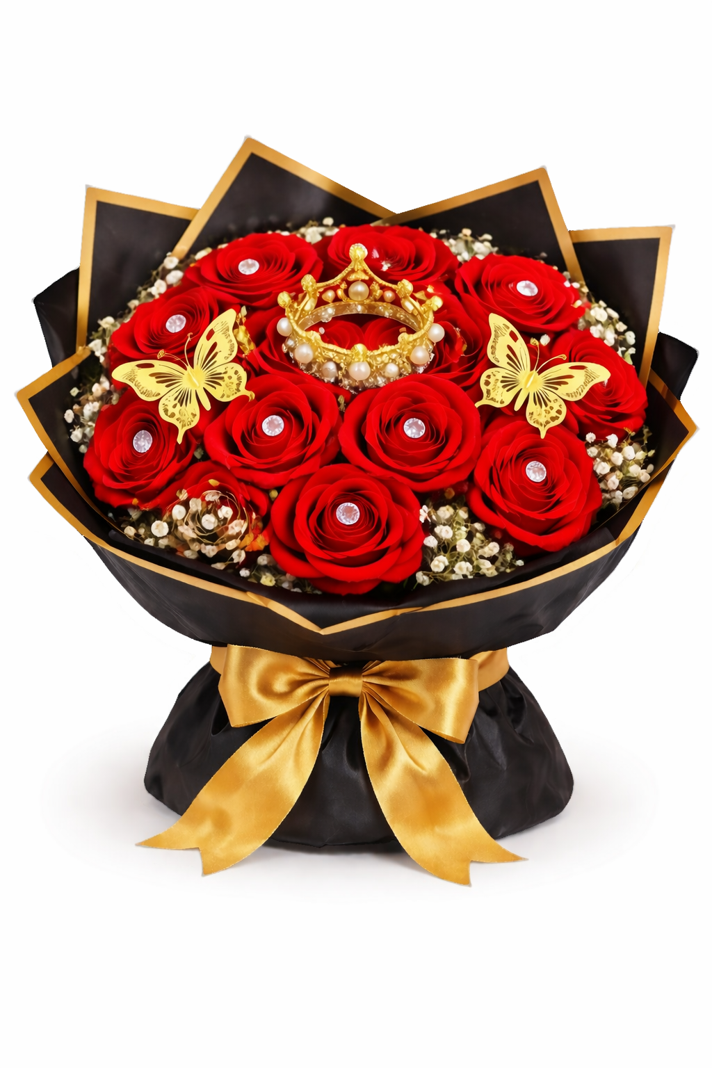 Small Real Rose Bouquet  (1 Dozen)