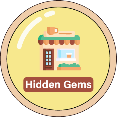 A crescent moon and star icon with the text “Late Night Cravings,” suggesting food spots that satisfy hunger during late hours or night outings.