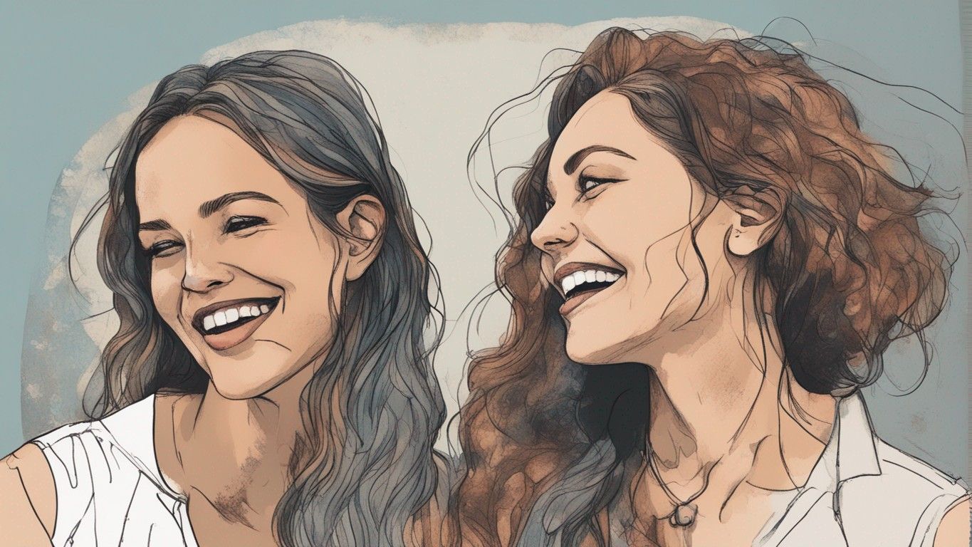 Two joyful women