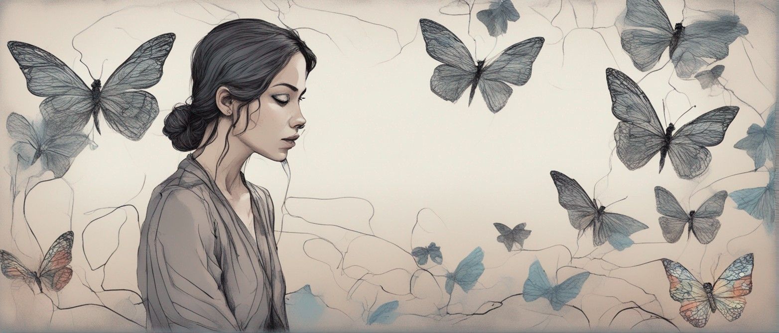 Woman and butterflies