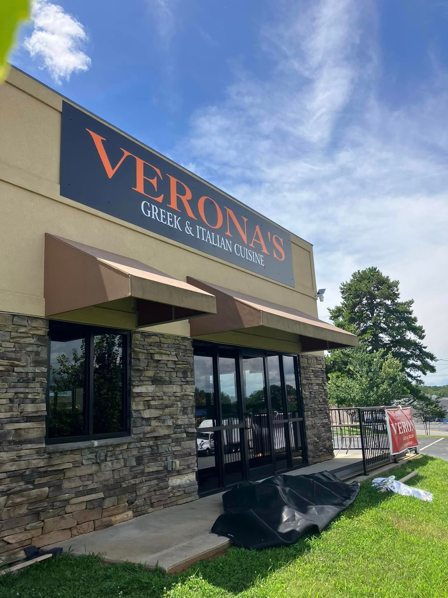 A building with a sign that says verona 's on it.