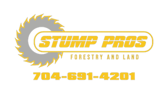 A logo for stump pros forestry and land