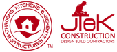 A logo for a company called jlek construction
