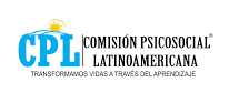 Logotipo de la Comisión Psicosocial Latinoamericana: letras azules CPL con un símbolo encima, texto en el lado derecho.