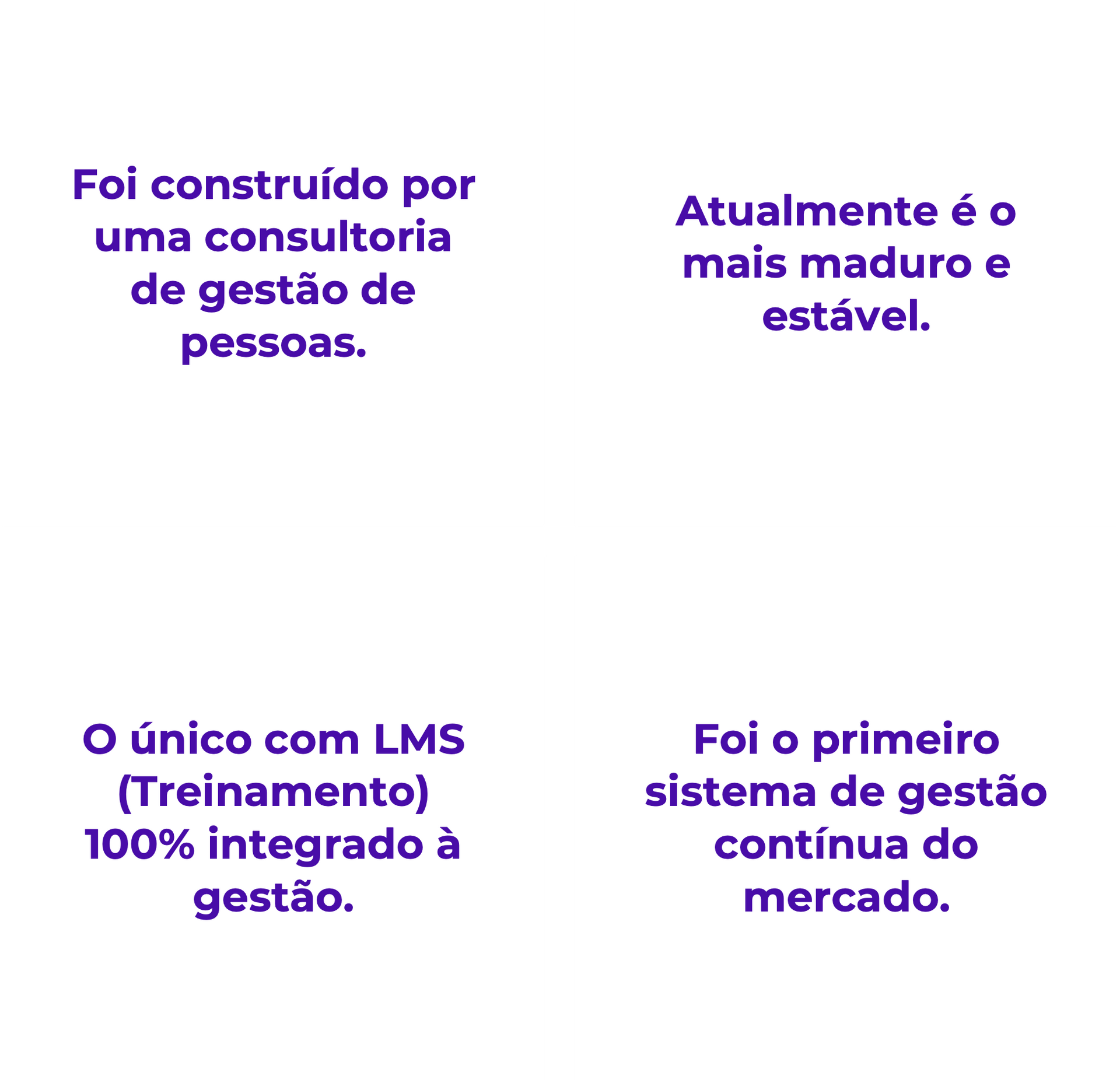 A white background with purple text that says foi construido por uma consultoria de gestão de pessoas