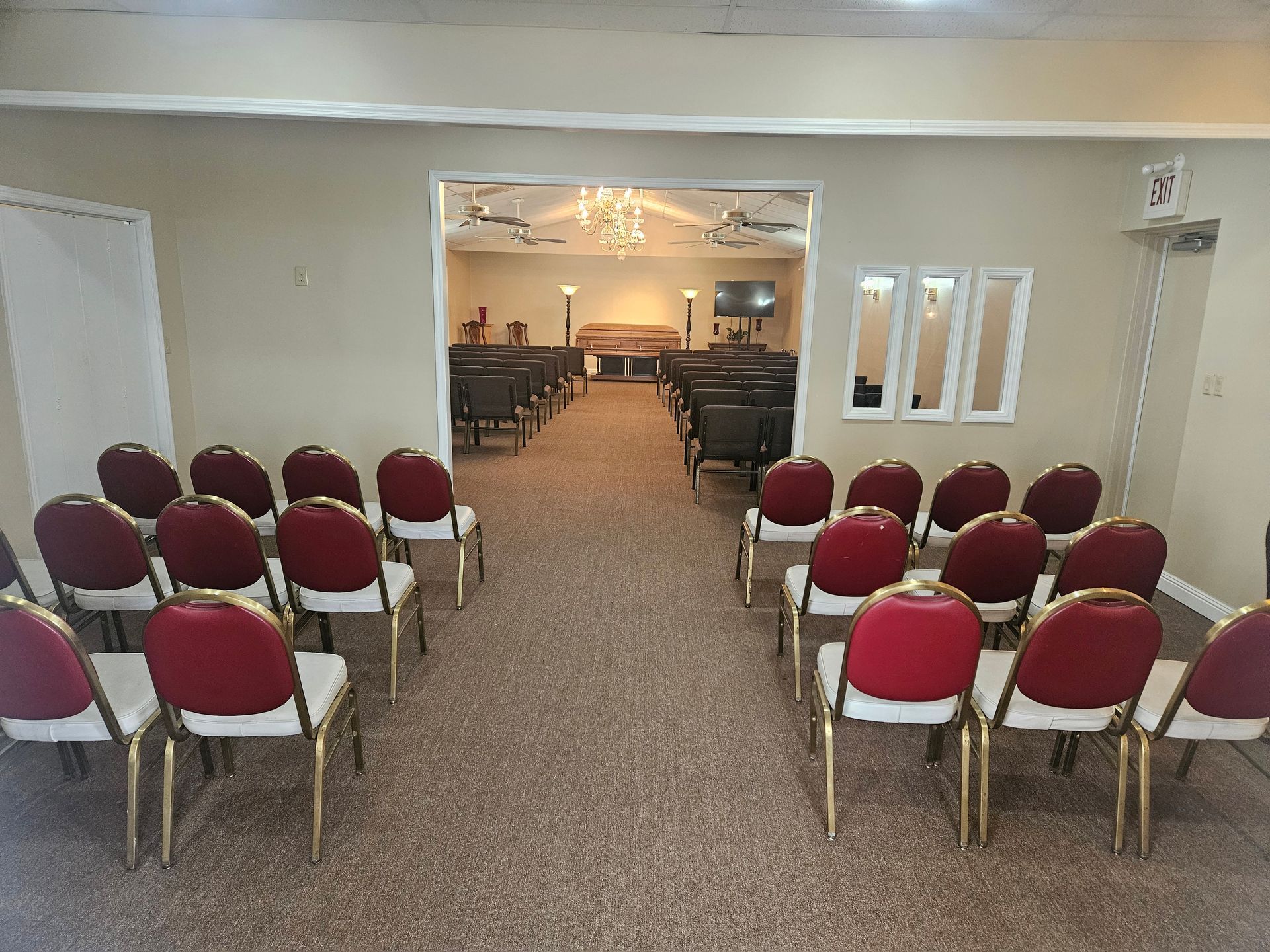 Chapel with red seats