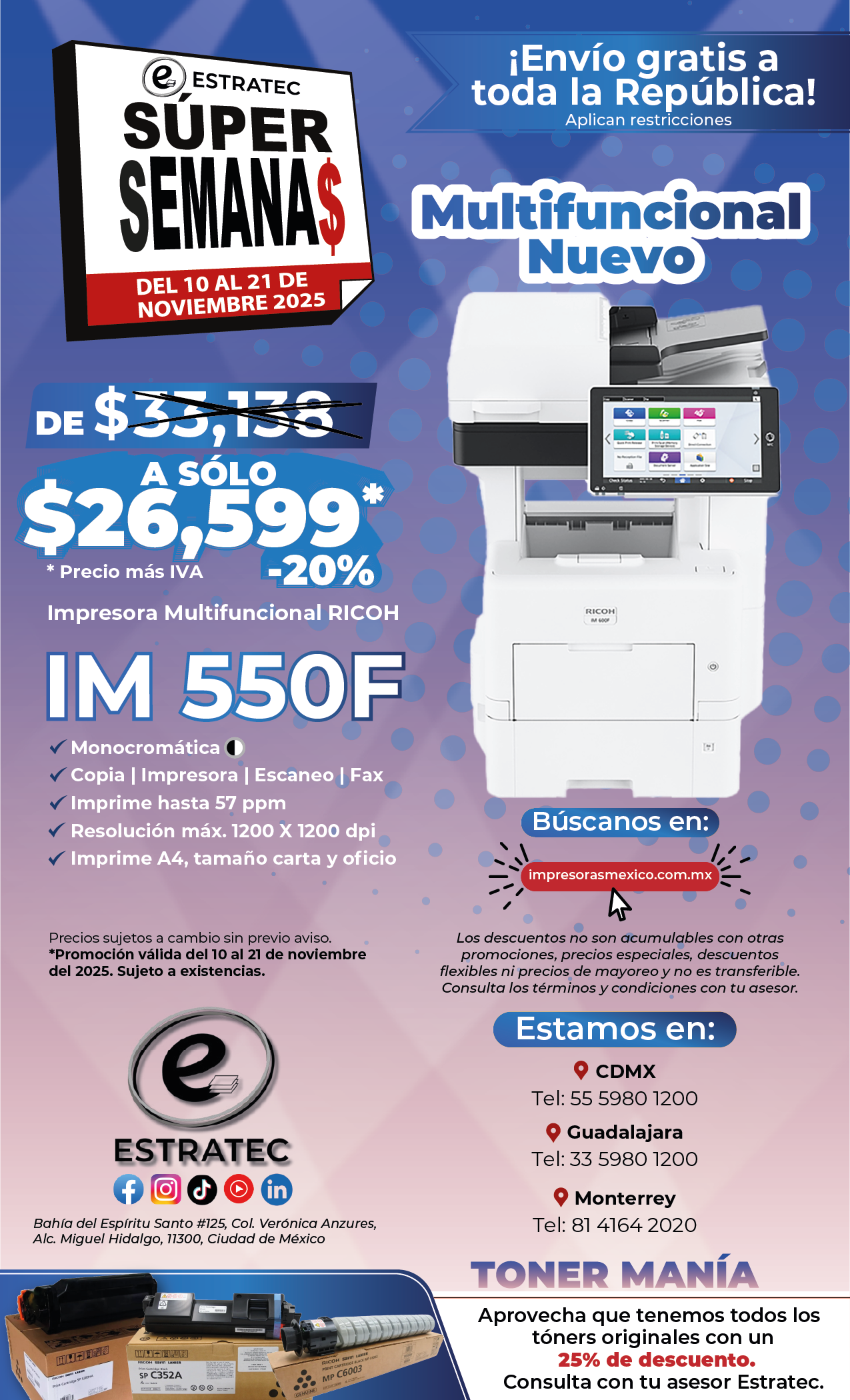 A sign that says hacemos envios a toda la republica mexicana