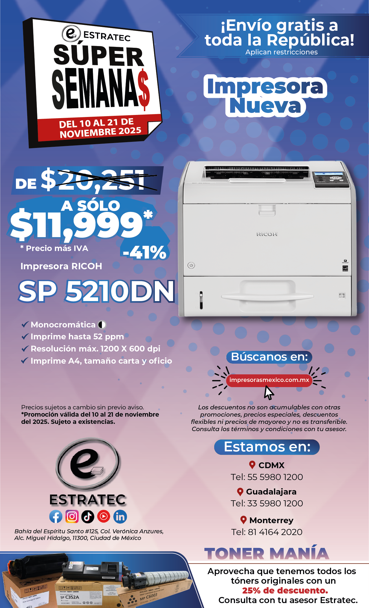 A sign that says hacemos envios a toda la republica mexicana