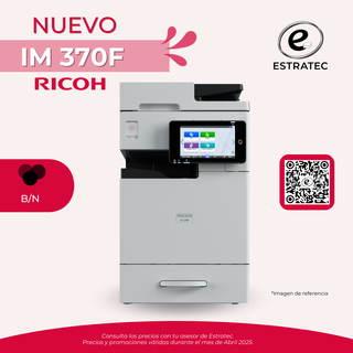 Una imagen de una impresora Ricoh sobre un fondo blanco.