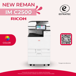 Una imagen de una nueva impresora ricoh im c2500 remanufacturada.