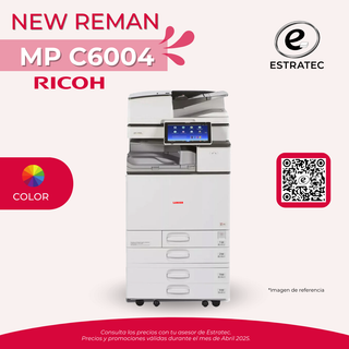 Una imagen de una nueva impresora Ricoh MP C6004 remanufacturada