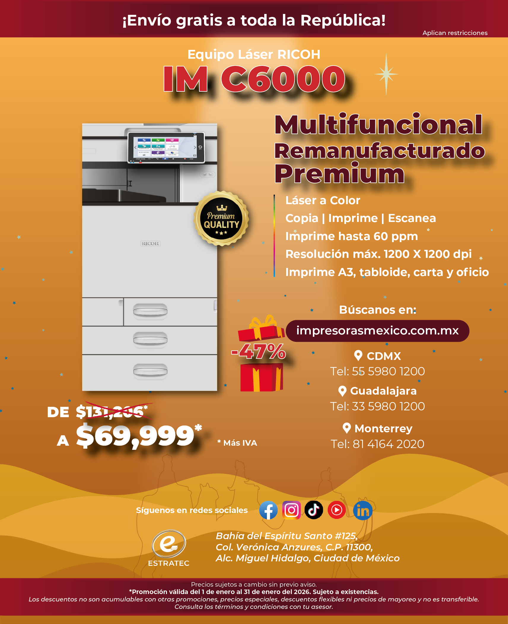 A sign that says hacemos envios a toda la republica mexicana