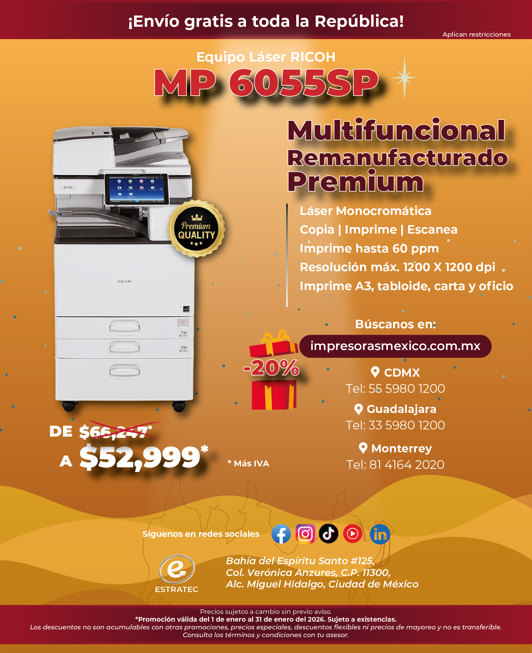 A sign that says hacemos envios a toda la republica mexicana