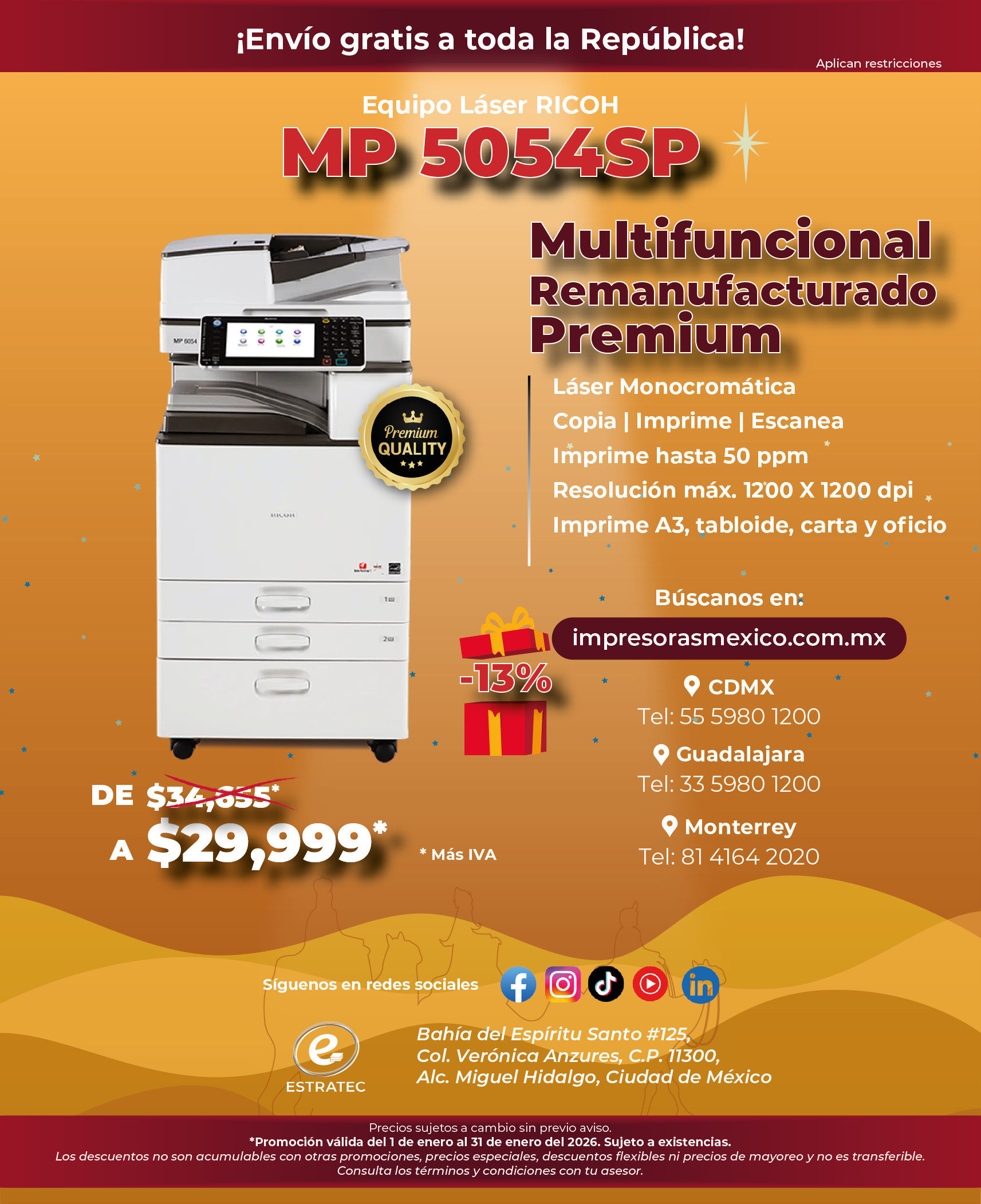 A sign that says hacemos envios a toda la republica mexicana