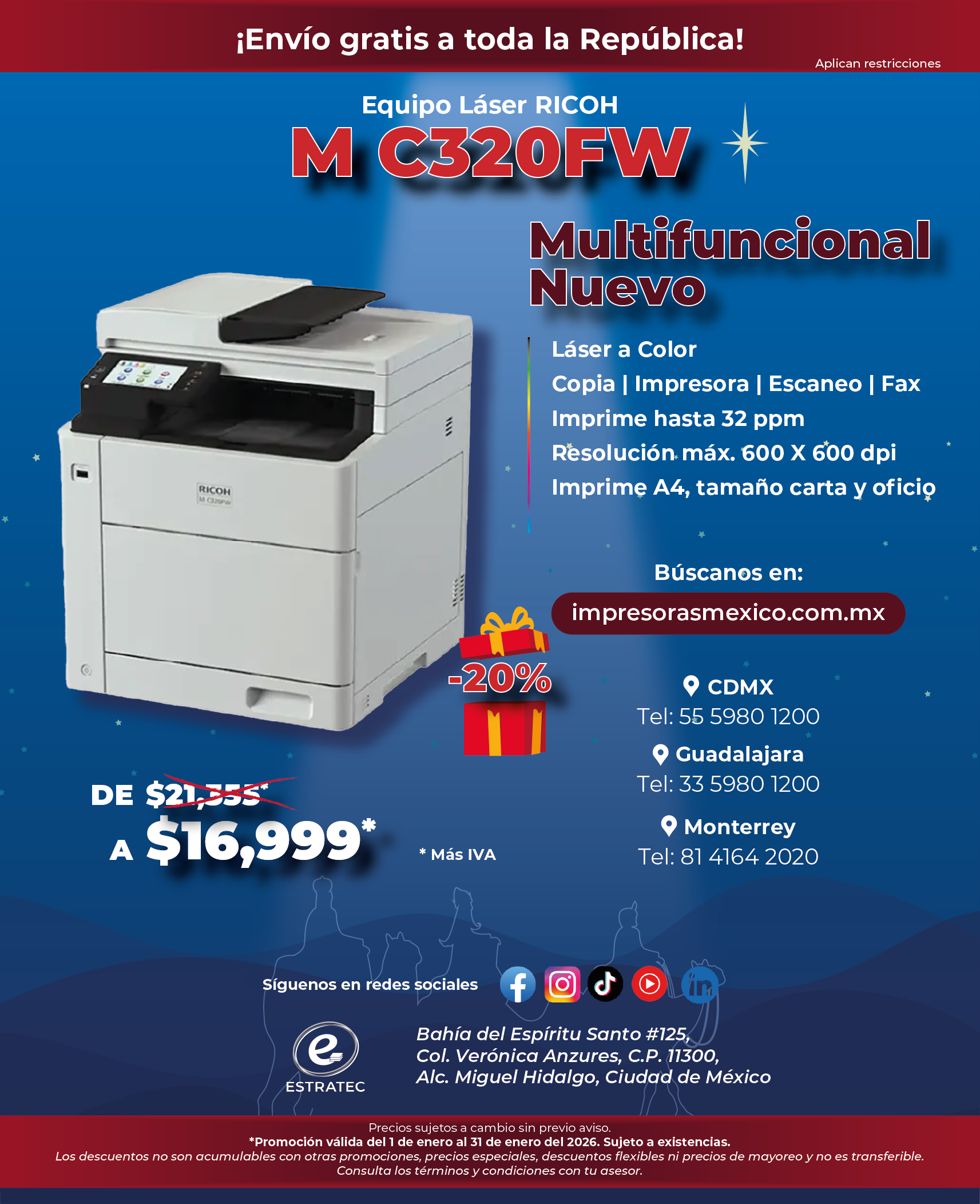 A sign that says hacemos envios a toda la republica mexicana