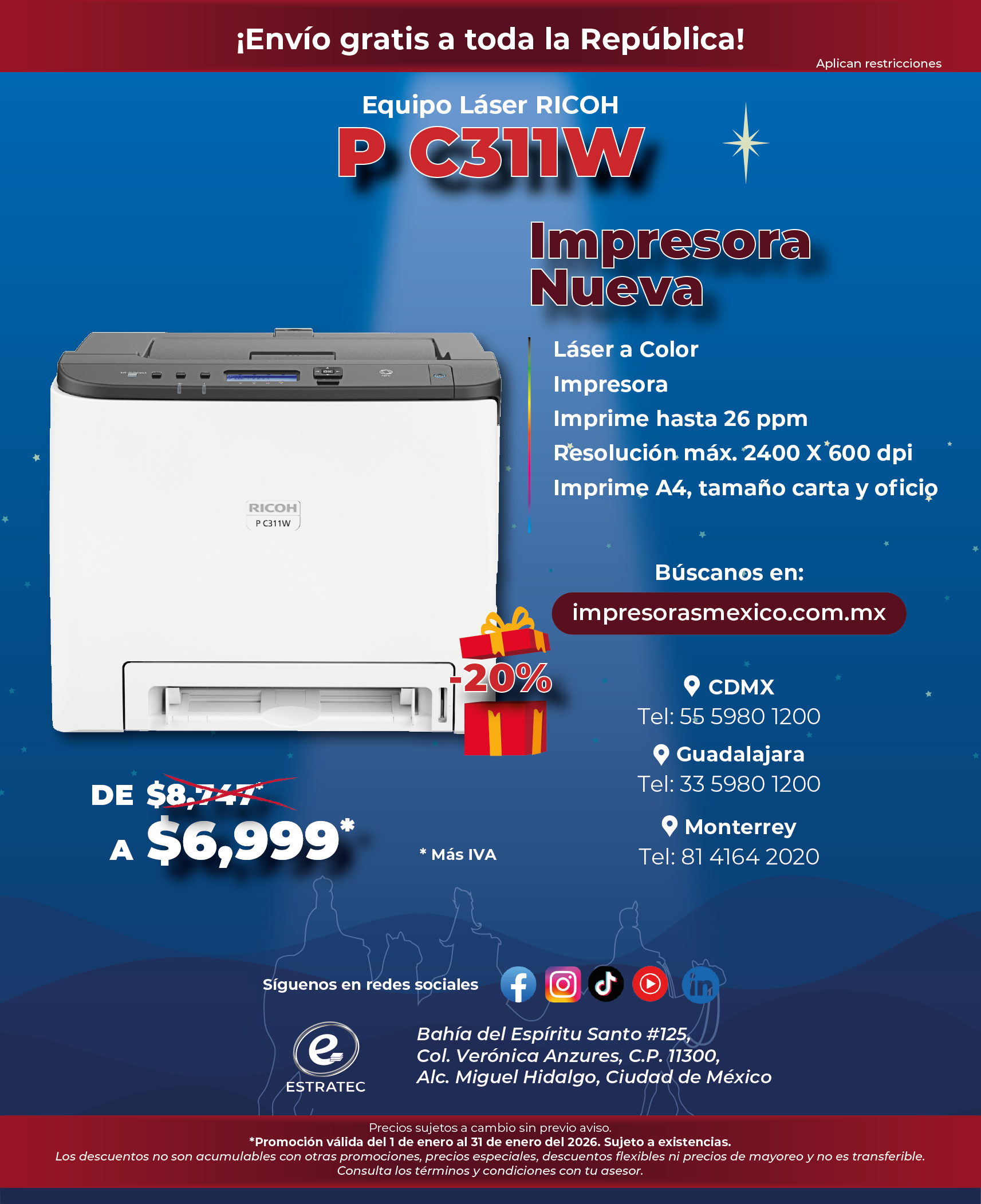 A sign that says hacemos envios a toda la republica mexicana