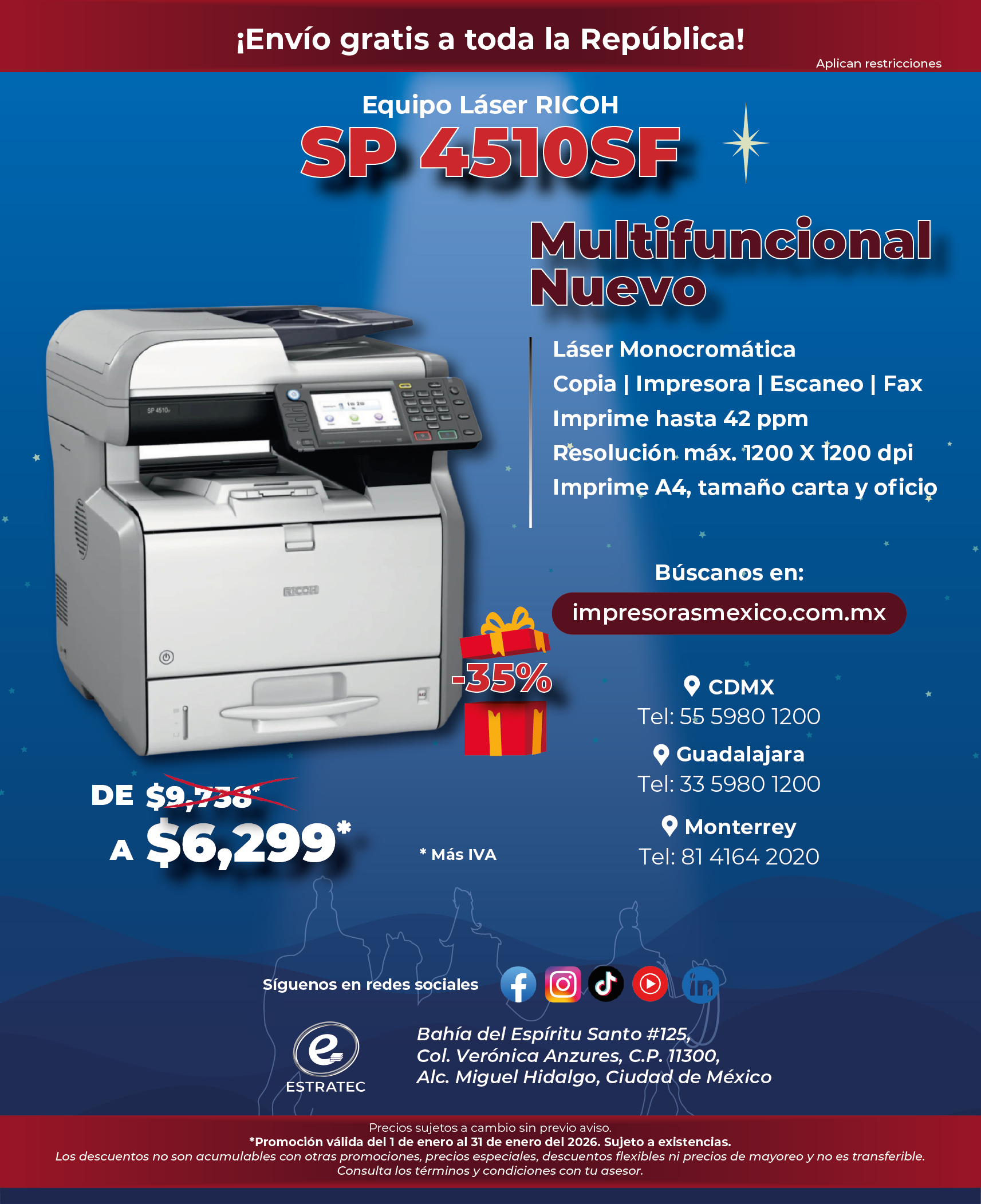 A sign that says hacemos envios a toda la republica mexicana