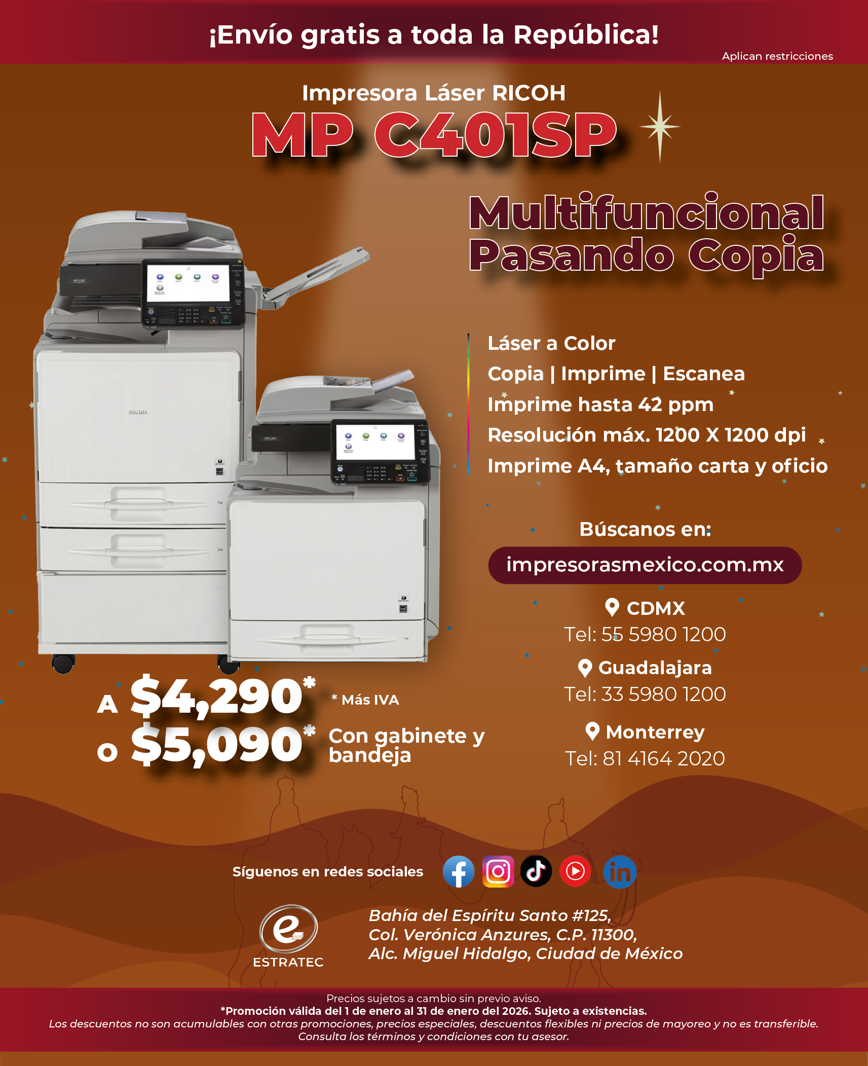 A sign that says hacemos envios a toda la republica mexicana