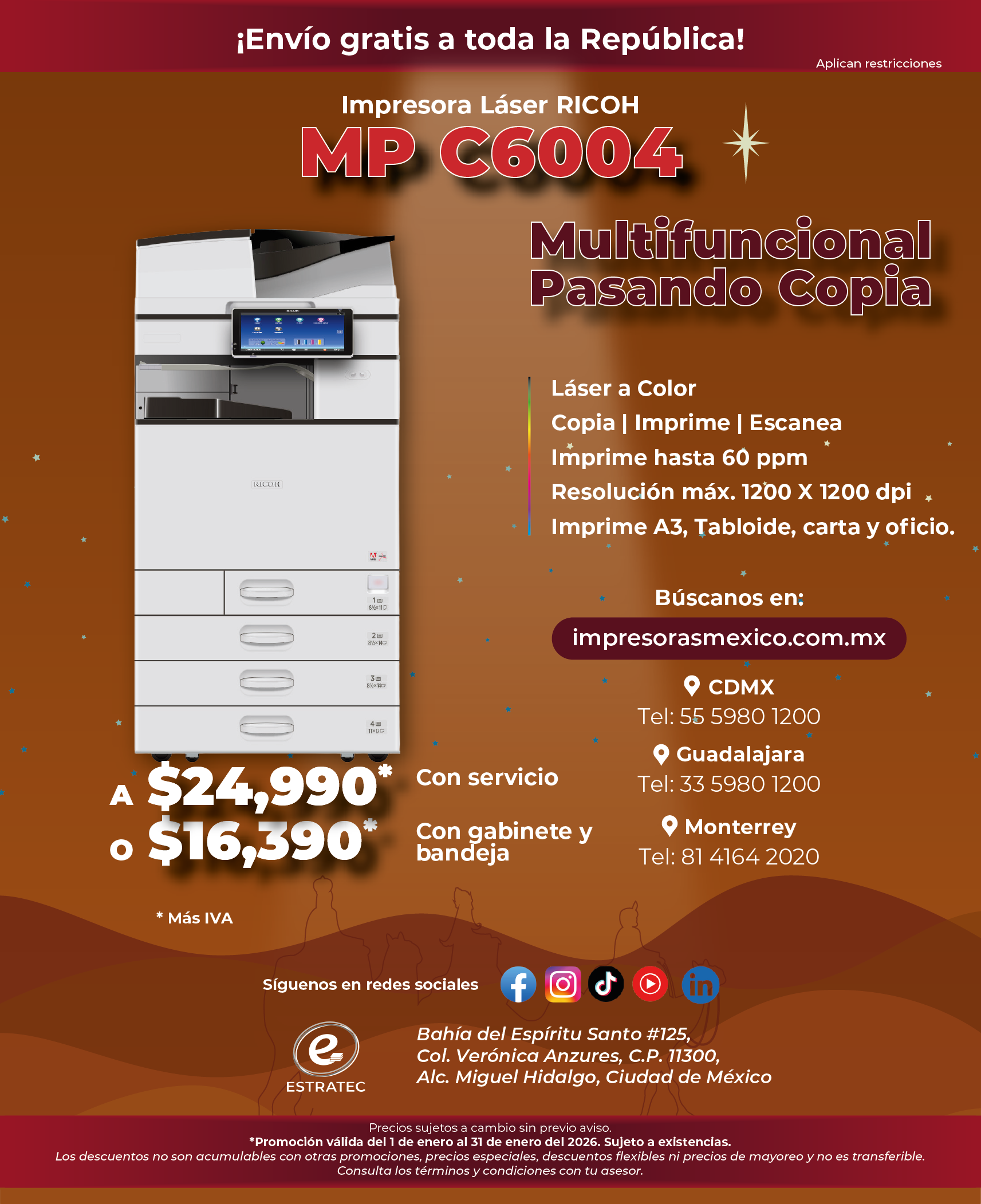 A sign that says hacemos envios a toda la republica mexicana