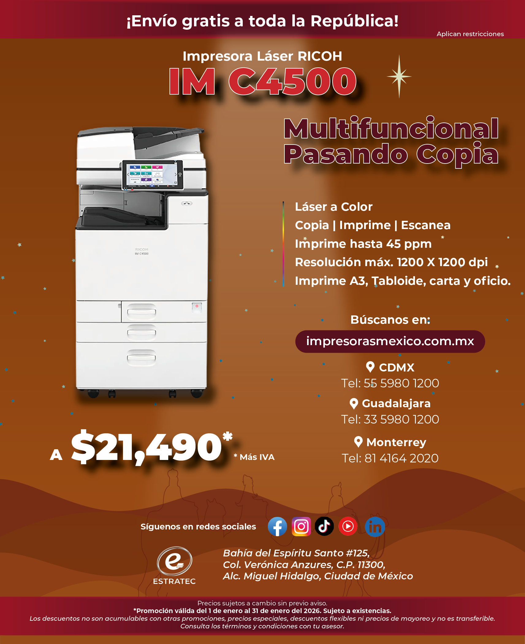 A sign that says hacemos envios a toda la republica mexicana