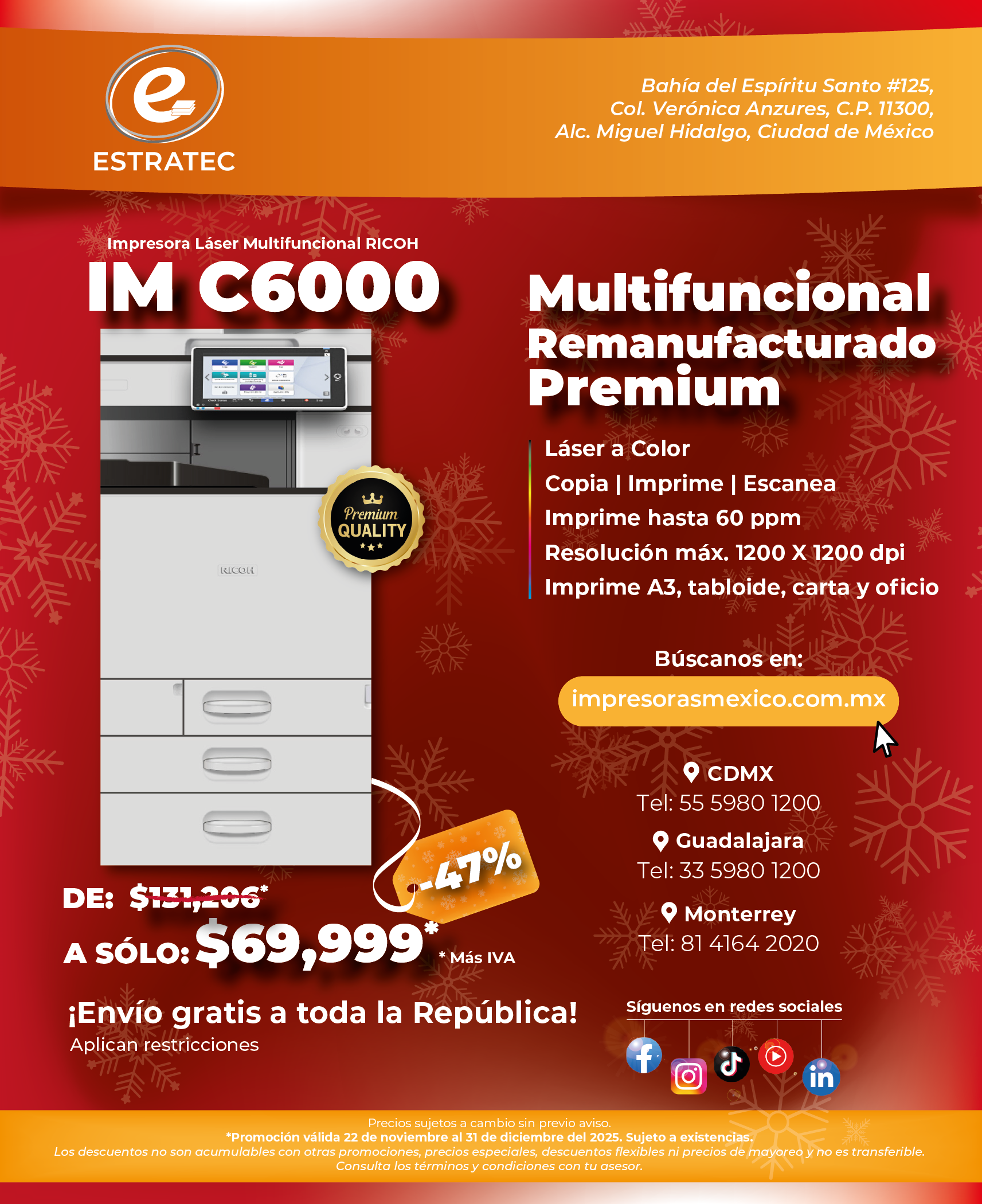 A sign that says hacemos envios a toda la republica mexicana