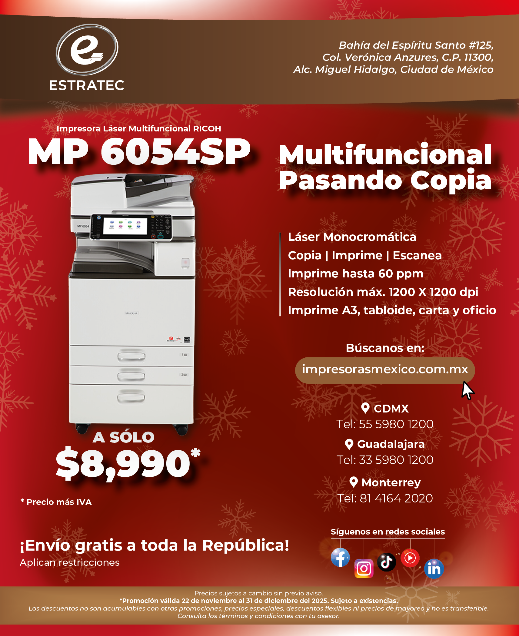 A sign that says hacemos envios a toda la republica mexicana