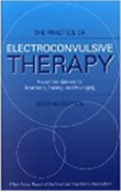 Blue book cover titled “The Practice of Electroconvulsive Therapy” with white text and abstract circles