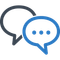 Chat bubbles indincating texting.