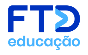 Um logotipo azul e branco para ftd educação