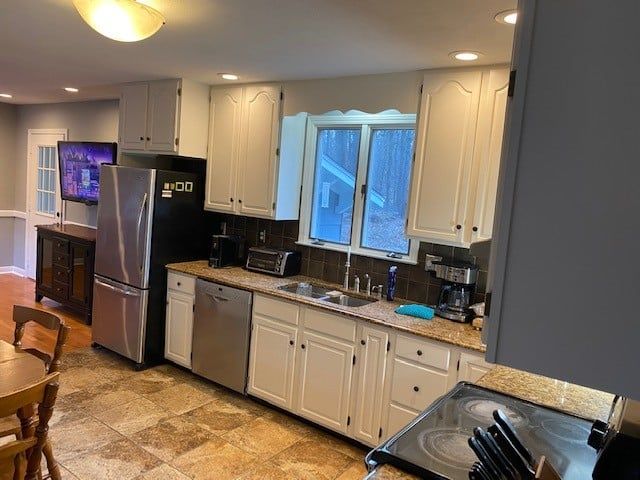 White Kitchen Cabinets — Waterbury, CT — Armend's Painting and Home Improvement