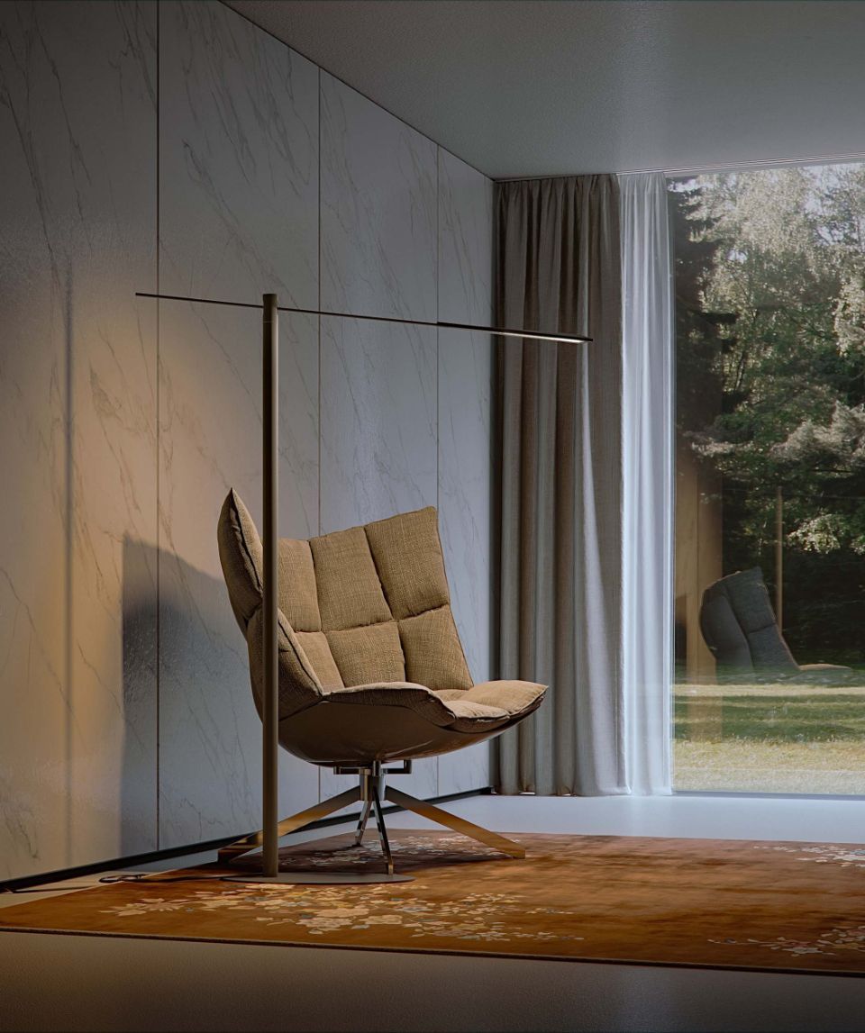 Lampada da terra per poltrona