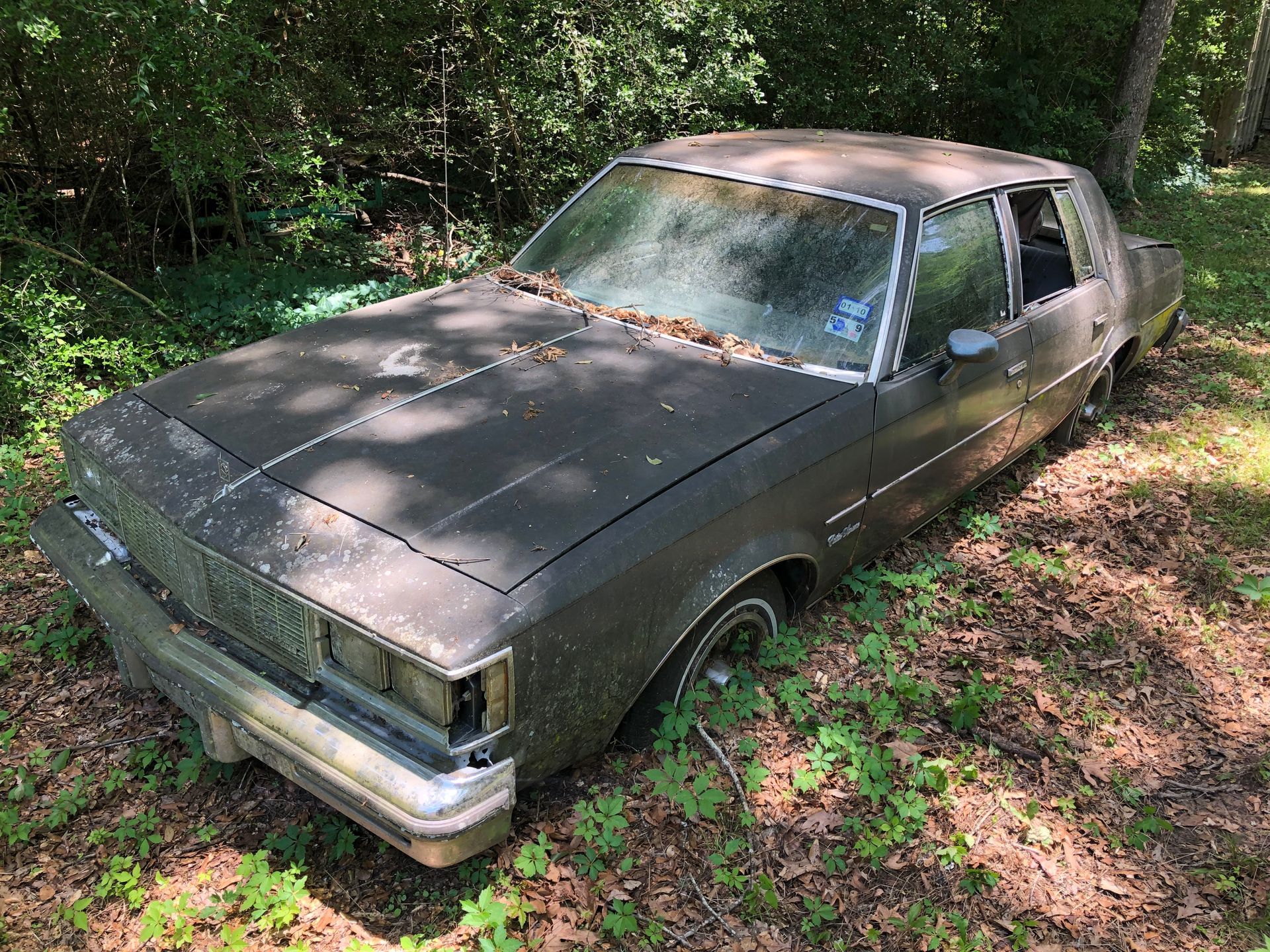 pile of damaged and old furniture in the backyard