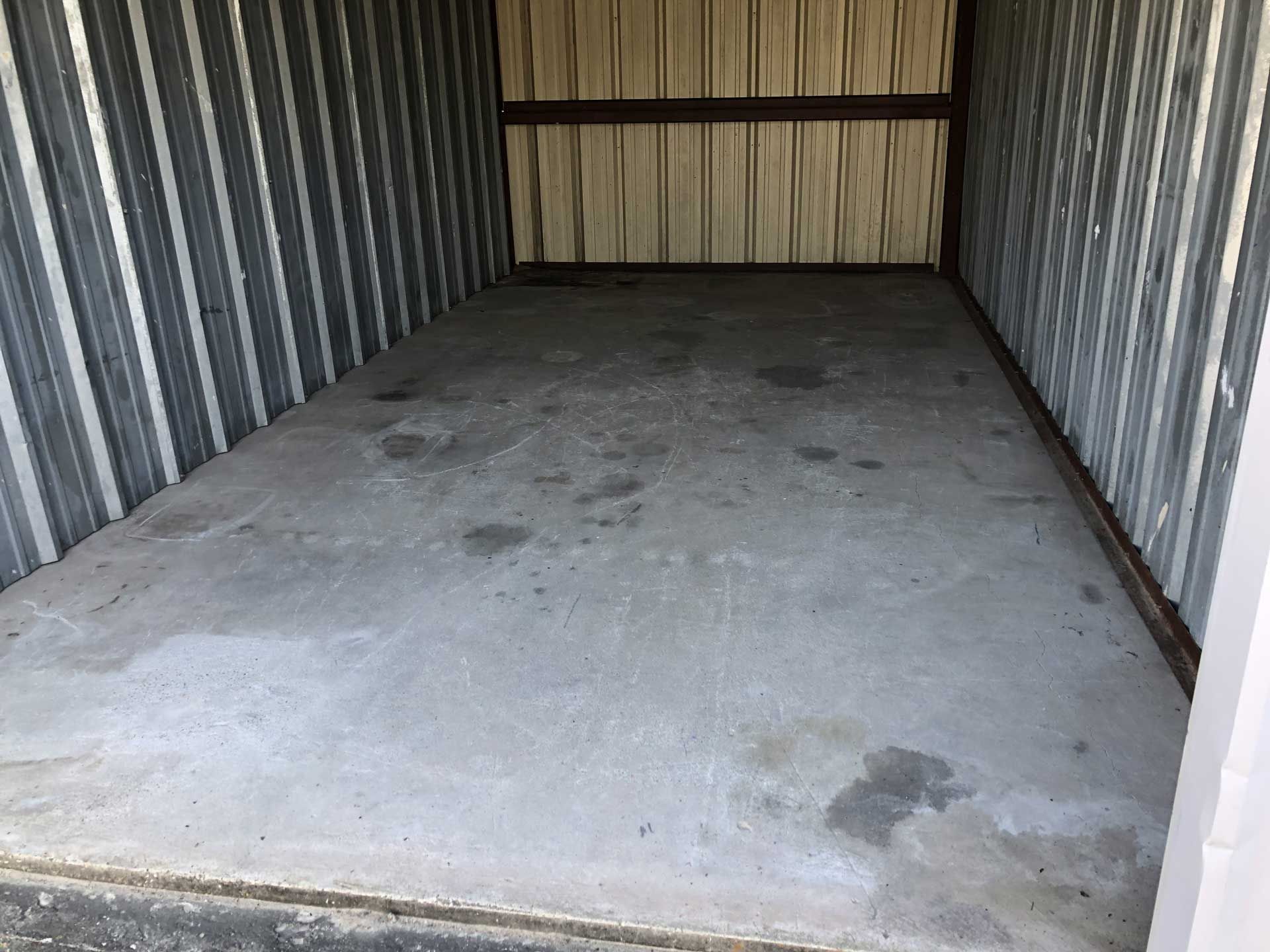 cleaned out empty storage unit