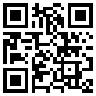Ein schwarz-weißer QR-Code auf weißem Hintergrund