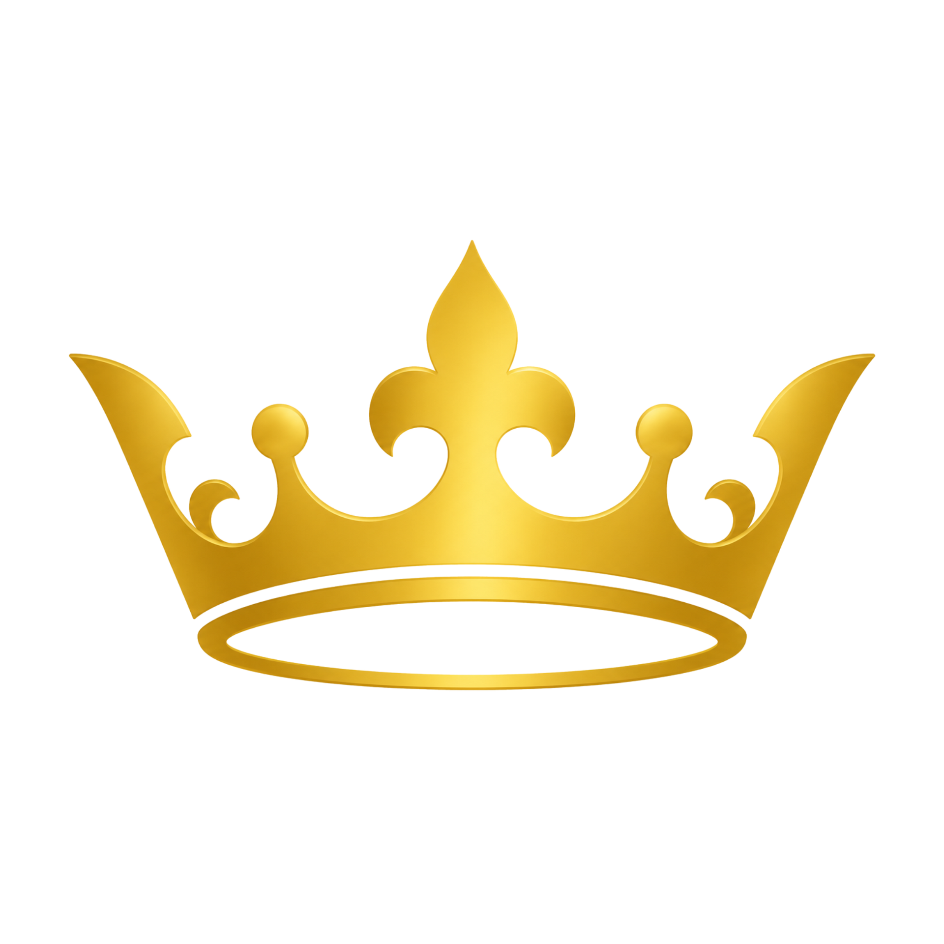Gold crown icon with ornate points on a white background