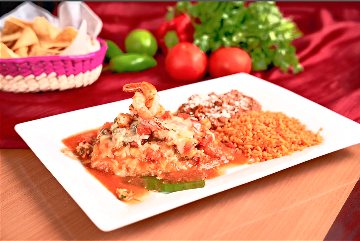 Chile Relleno Stuffed with Shrimp