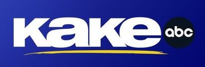KAKE ABC Wichita logo on blue background  the text.