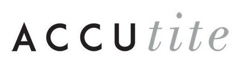 a black and white logo for accutite on a white background .