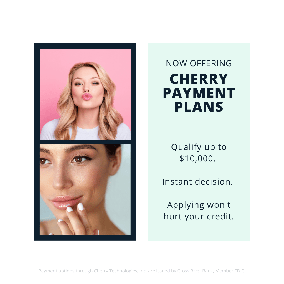 a poster for cherry payment plans with two pictures of a woman .