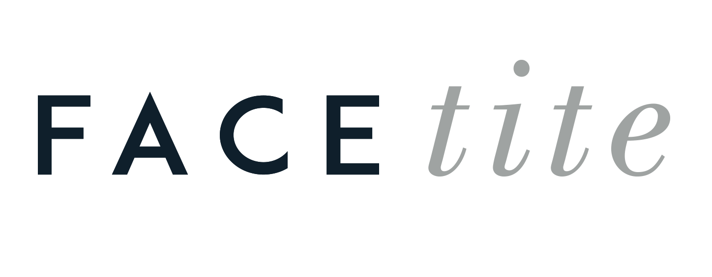 a logo for facetite is shown on a white background