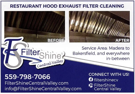 A before and after picture of a restaurant hood exhaust filter cleaning