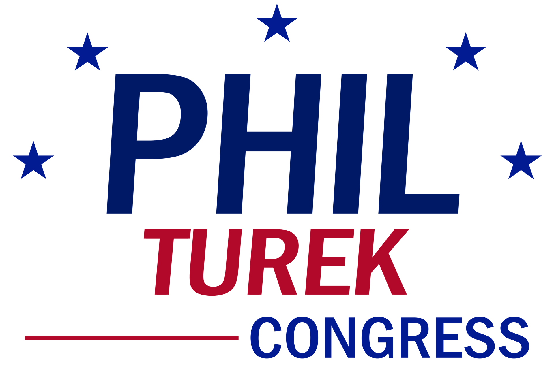 Phil Turek campaign logo with blue text 