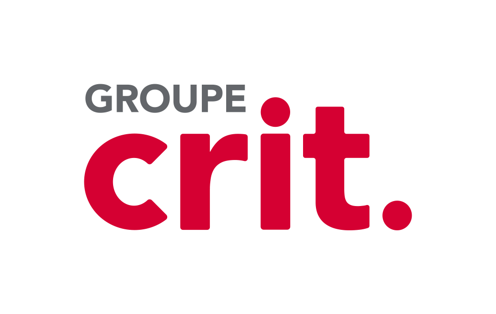 Logo du Groupe Crit : texte rouge « crit » sous « GROUPE » gris. Fond blanc.