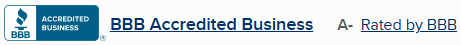 BBB Accredited Business A- Rated by BBB